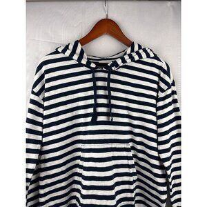 Caslon S Striped Hoodie 100% Organic Cotton Navy/White